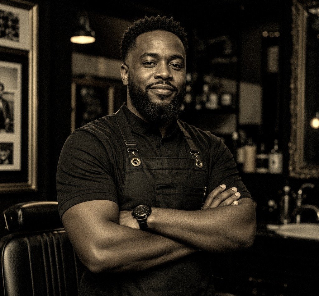 Portrait of barber Sam Abiodun